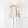 Anne Fontaine Beige Flower Sleeve Detail Top