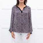 Dea Kudibal Dark Grey and Pink Leopard Silk Shirt