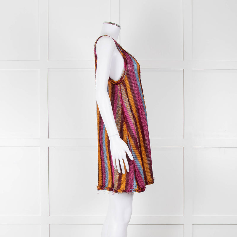 Missoni Pink, Orange, Blue and Burgundy Sleeveless Mini Dress