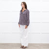 Dea Kudibal Dark Grey and Pink Leopard Silk Shirt