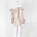 Anne Fontaine Beige Flower Sleeve Detail Top