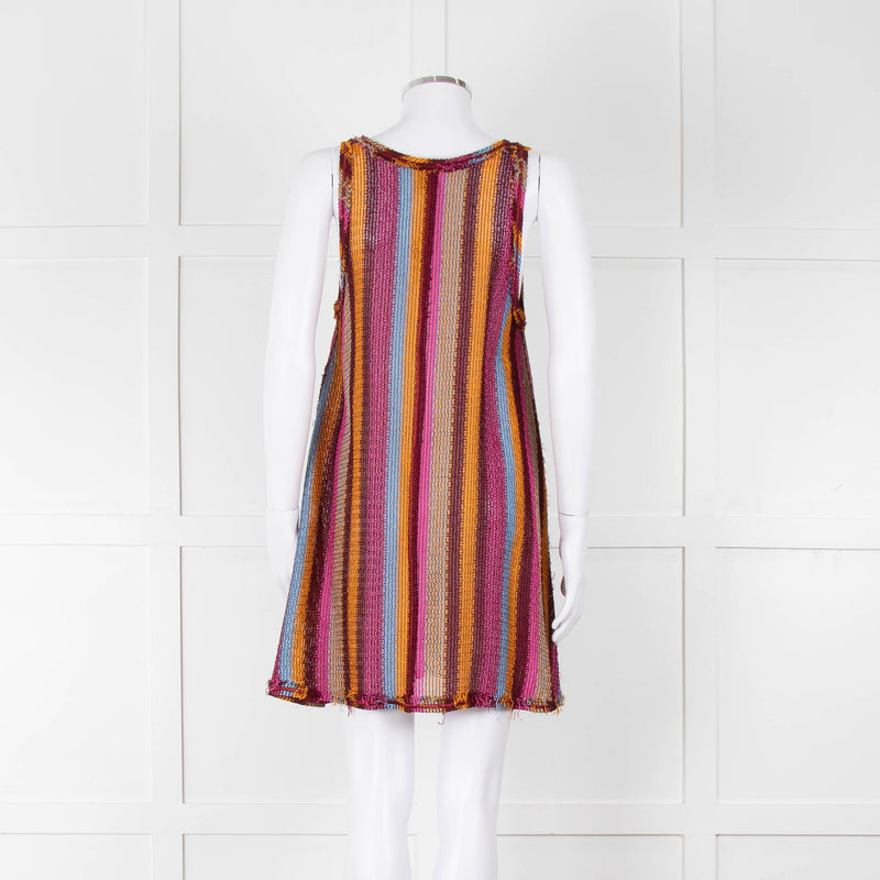 Missoni Pink, Orange, Blue and Burgundy Sleeveless Mini Dress