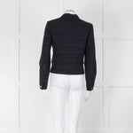 Claudie Pierlot Navy White Check Zip Up Jacket