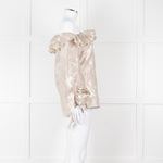 Anne Fontaine Beige Flower Sleeve Detail Top