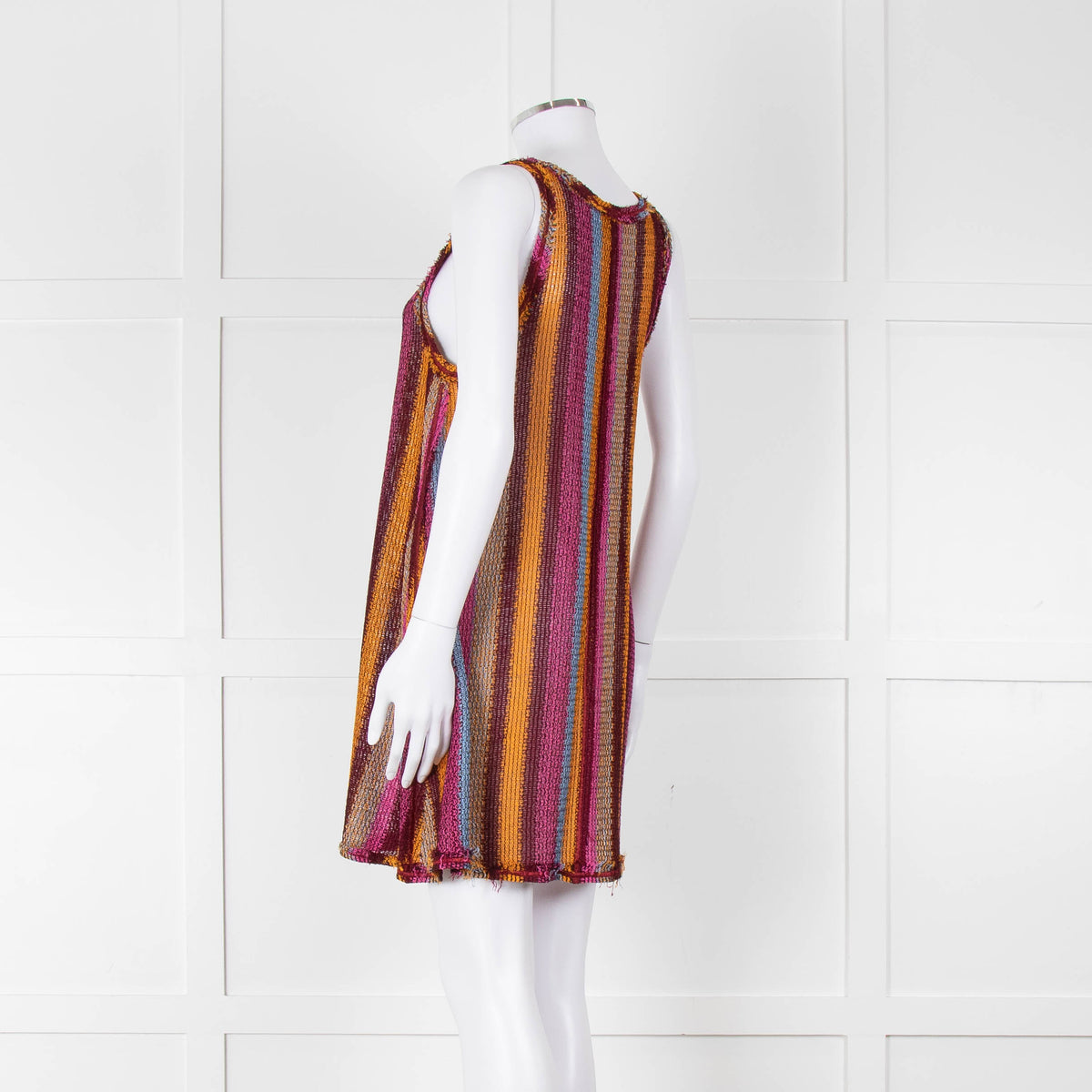 Missoni Pink, Orange, Blue and Burgundy Sleeveless Mini Dress