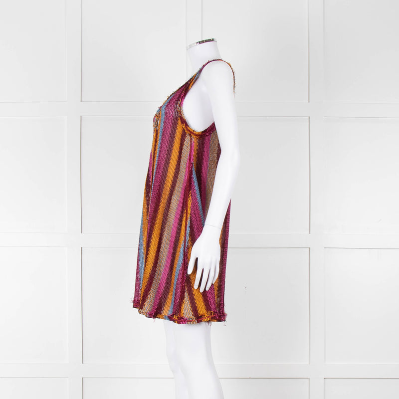 Missoni Pink, Orange, Blue and Burgundy Sleeveless Mini Dress