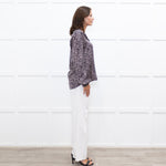 Dea Kudibal Dark Grey and Pink Leopard Silk Shirt
