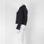 Claudie Pierlot Navy White Check Zip Up Jacket