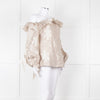 Anne Fontaine Beige Flower Sleeve Detail Top
