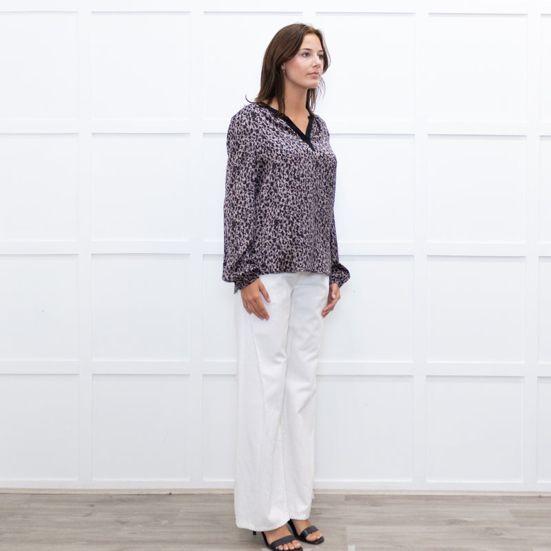 Dea Kudibal Dark Grey and Pink Leopard Silk Shirt