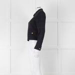 Claudie Pierlot Navy White Check Zip Up Jacket