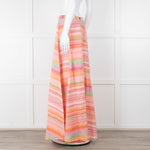 Emporio Sirenuse Orange, Pink and Green Stripe Maxi Skirt