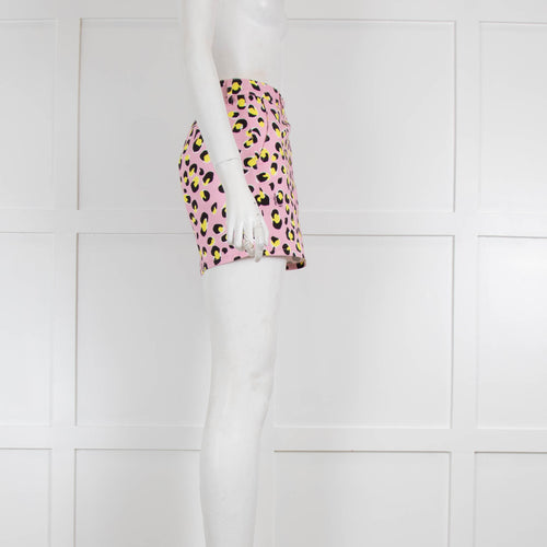 Love Moschino Pink & Yellow Animal Print Shorts