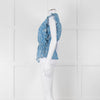 Carolina K Sky Blue White Bird & Blossom Print Sleeveless Top