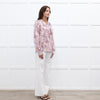 Dea Kudibal Floral Outline Red and Blue Silk Blouse