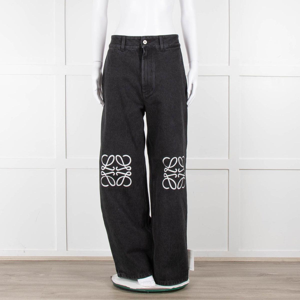 Loewe  Anagram Grey Jeans With White Embossed Logo