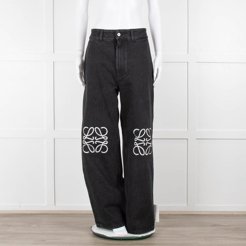Loewe  Anagram Grey Jeans With White Embossed Logo