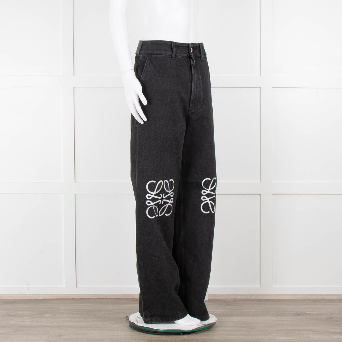 Loewe  Anagram Grey Jeans With White Embossed Logo