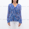 Moliin Blue Patterned Blouse with Smocked Cuffs