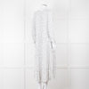 Iris White Black Triangle Print Frill Detail Midi Dress