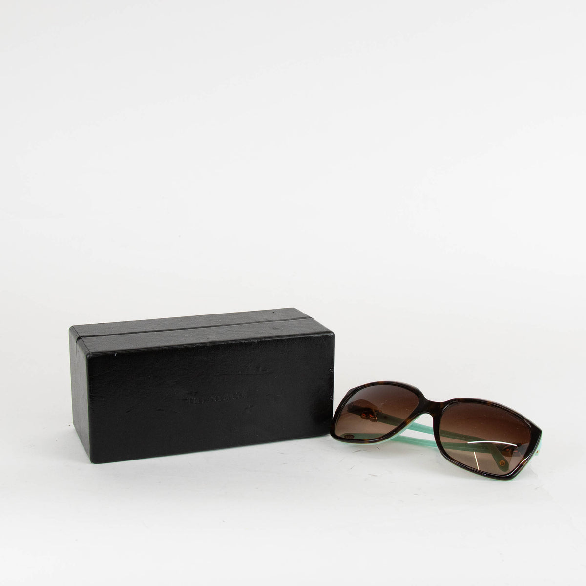 Tiffany & Co Tortoise Shell Sunglasses With Blue Arms