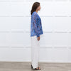 Moliin Blue Patterned Blouse with Smocked Cuffs