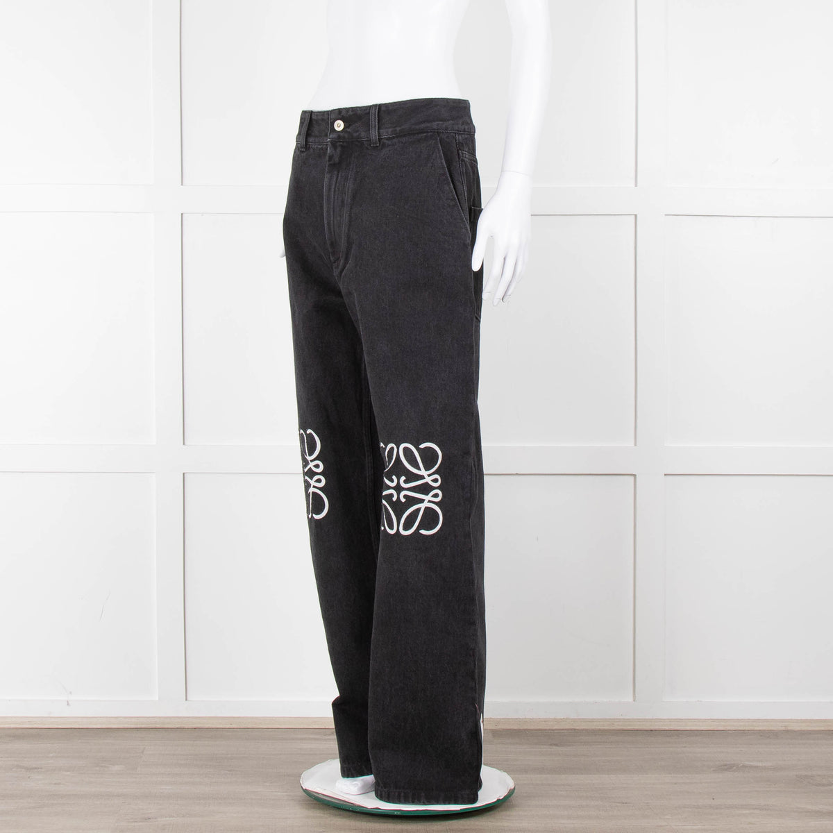 Loewe  Anagram Grey Jeans With White Embossed Logo