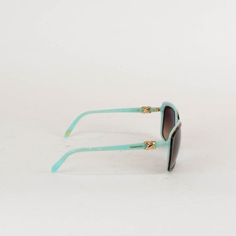 Tiffany & Co Tortoise Shell Sunglasses With Blue Arms