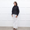 Maje Black White Polka Dot Top With Tiered Sleeve