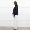 Maje Black White Polka Dot Top With Tiered Sleeve