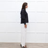Maje Black White Polka Dot Top With Tiered Sleeve