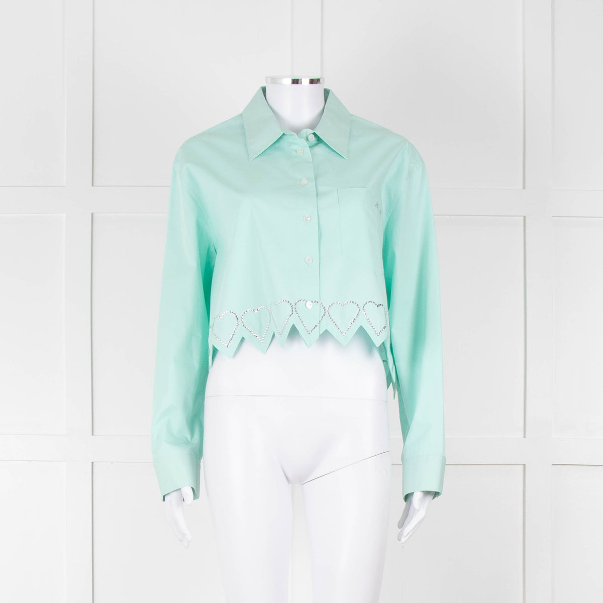 Mach & Mach Turquoise With Diamante Heart Trim Skirt and Shirt Co-ord