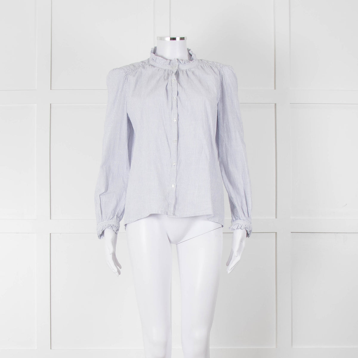 M.A.B.E White Blue Striped Long Sleeve Top