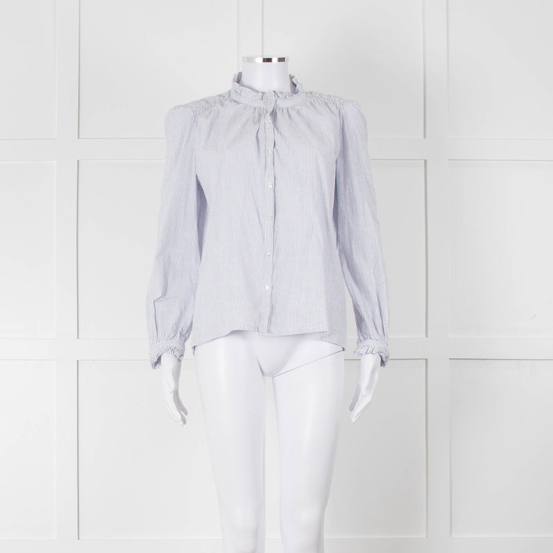 M.A.B.E White Blue Striped Long Sleeve Top