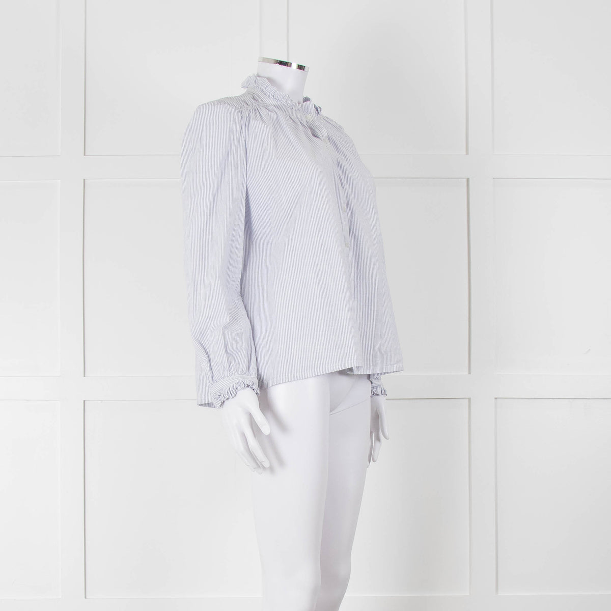 M.A.B.E White Blue Striped Long Sleeve Top