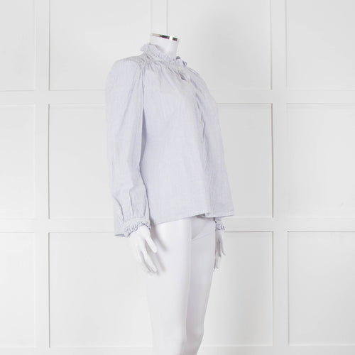 M.A.B.E White Blue Striped Long Sleeve Top