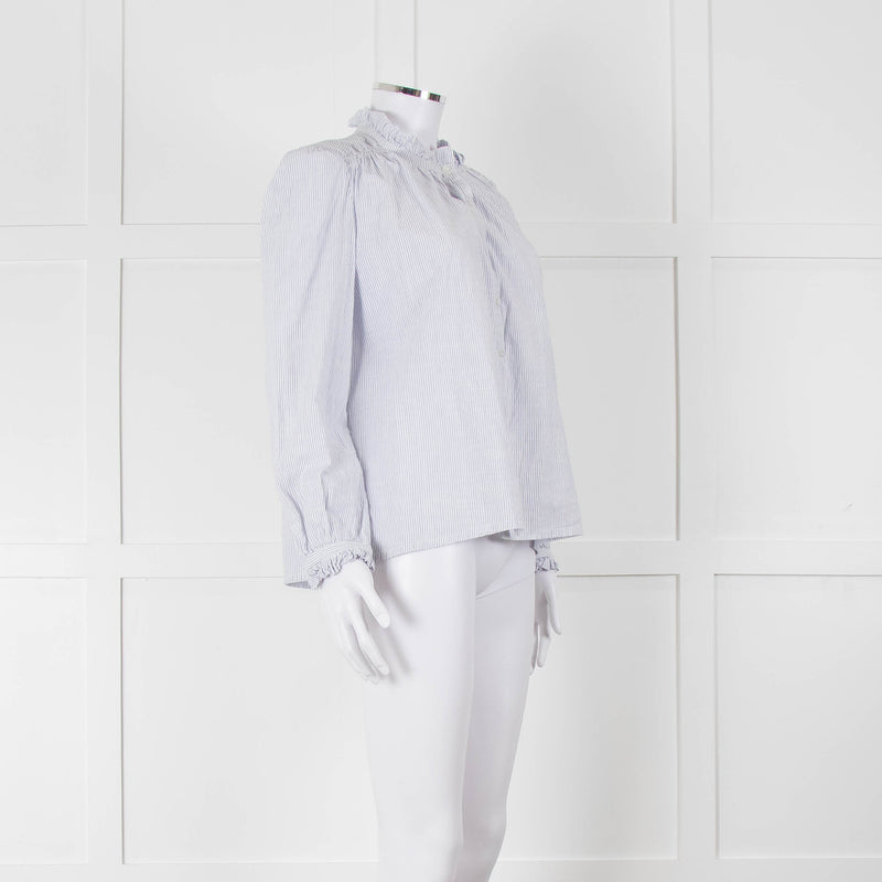 M.A.B.E White Blue Striped Long Sleeve Top