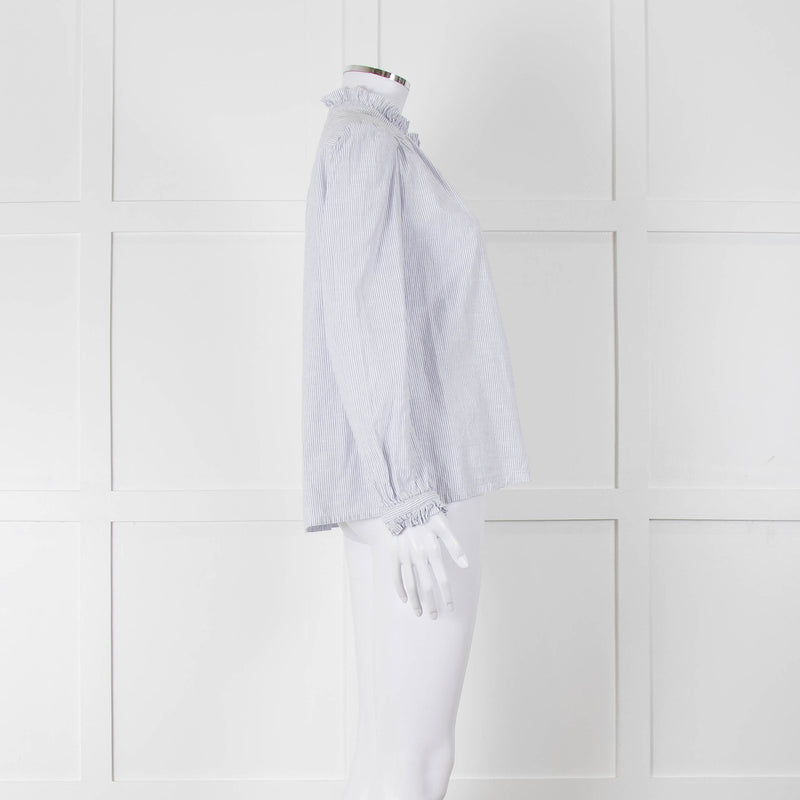 M.A.B.E White Blue Striped Long Sleeve Top