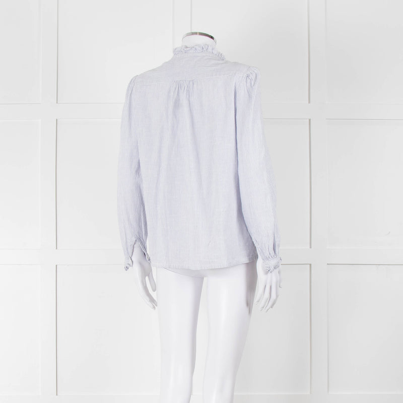 M.A.B.E White Blue Striped Long Sleeve Top