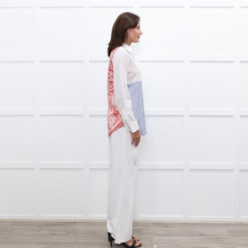 Etro Orange Paisley Back Stripe Front Shirt