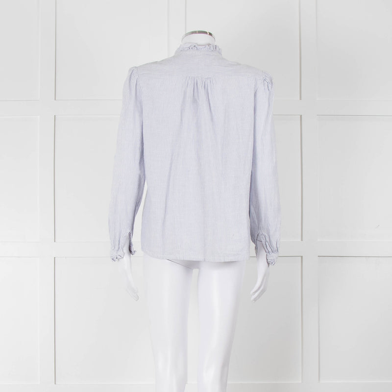 M.A.B.E White Blue Striped Long Sleeve Top