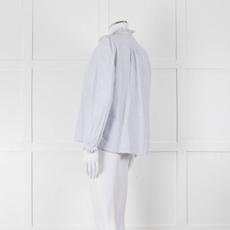 M.A.B.E White Blue Striped Long Sleeve Top