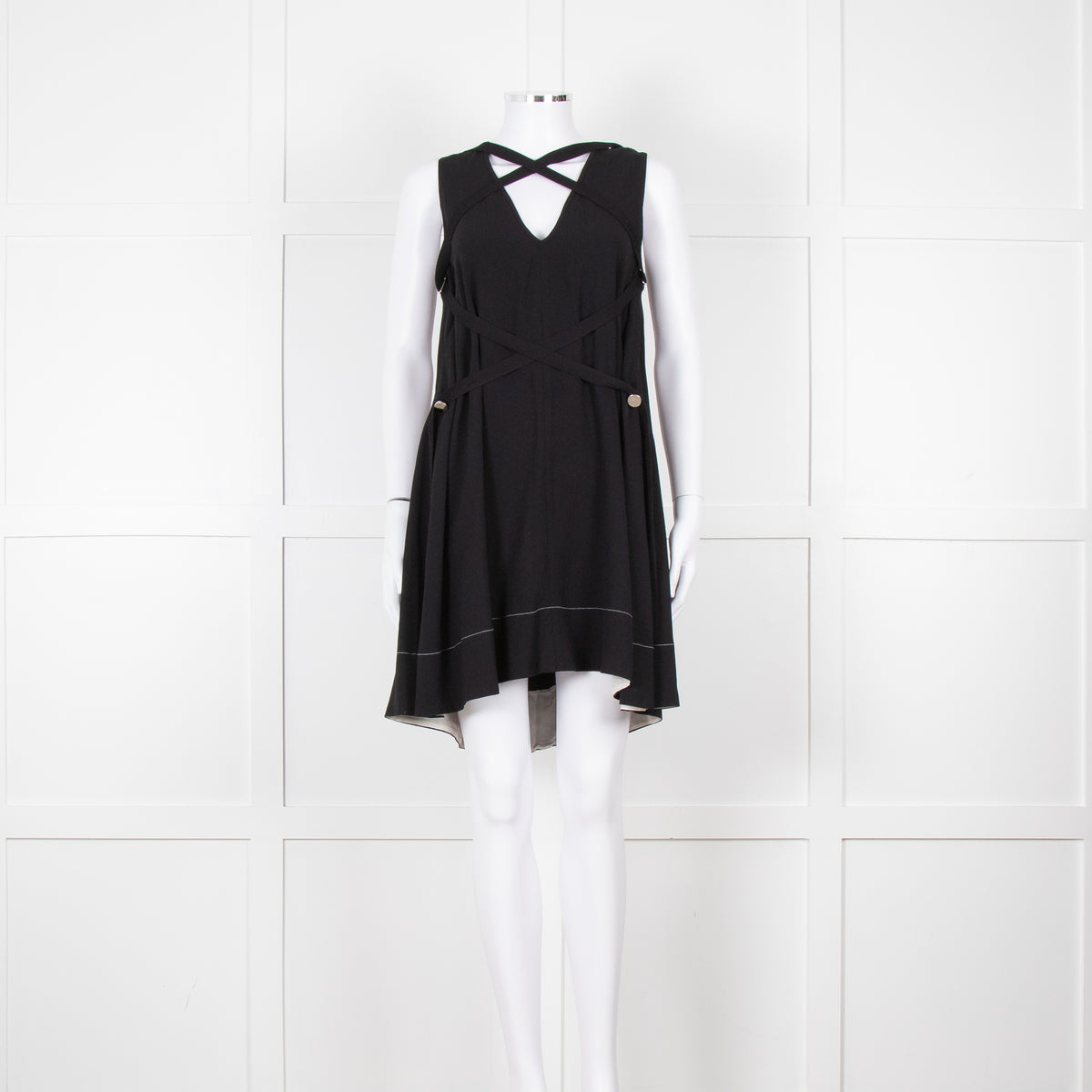Proenza Schouler Black Sleeveless Harness Detail Mini Dress