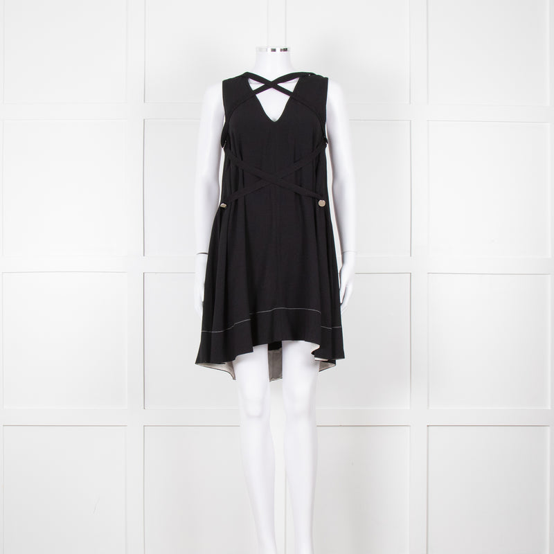 Proenza Schouler Black Sleeveless Harness Detail Mini Dress