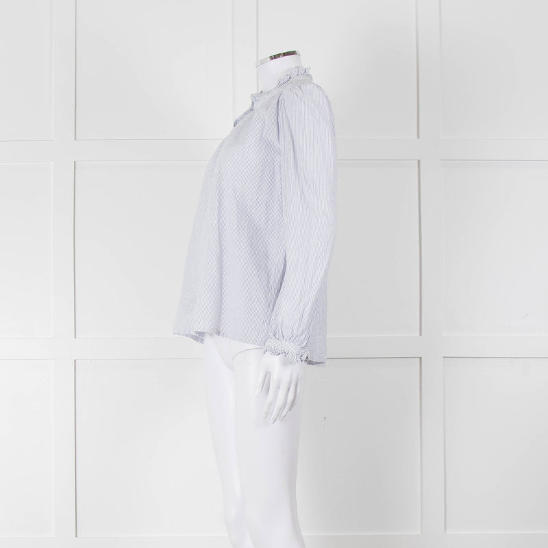 M.A.B.E White Blue Striped Long Sleeve Top