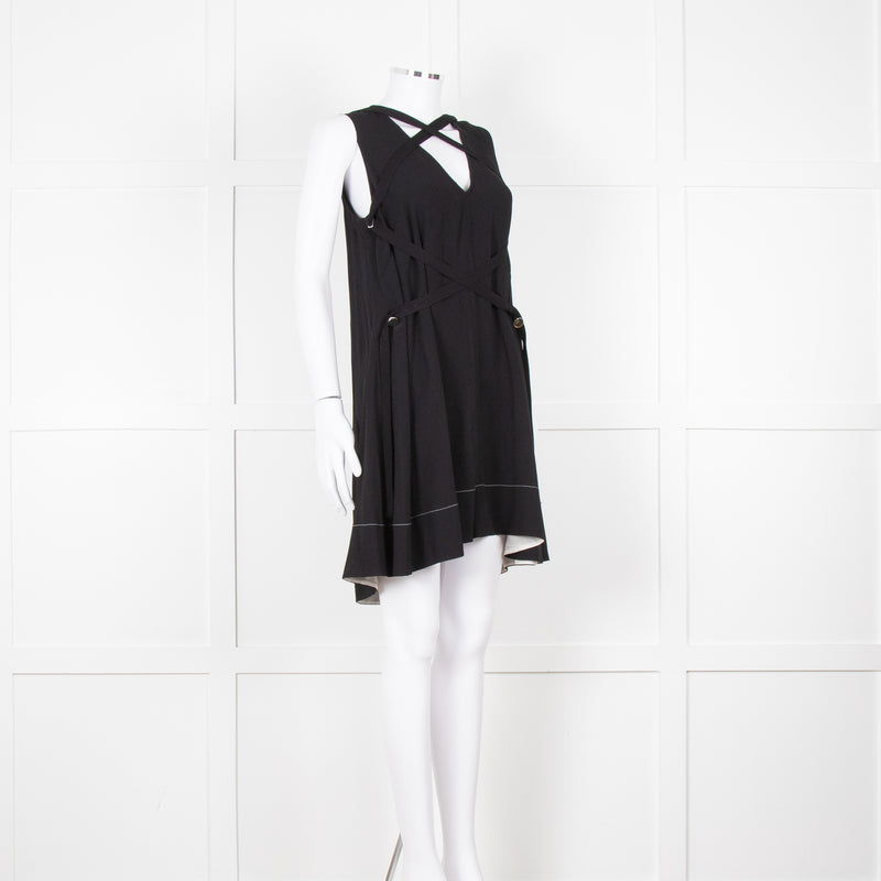 Proenza Schouler Black Sleeveless Harness Detail Mini Dress