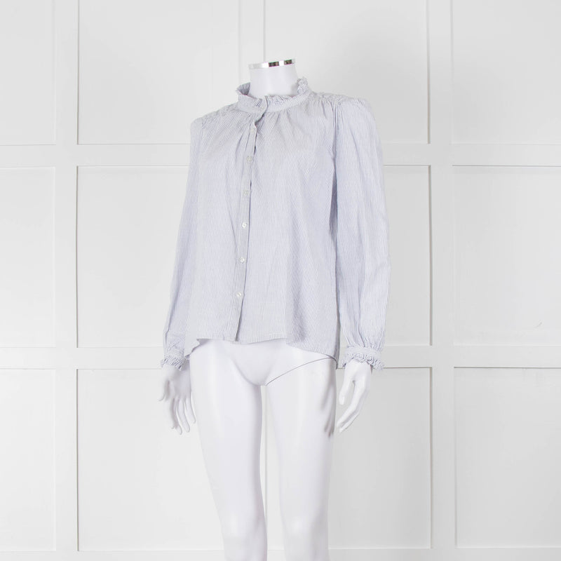 M.A.B.E White Blue Striped Long Sleeve Top