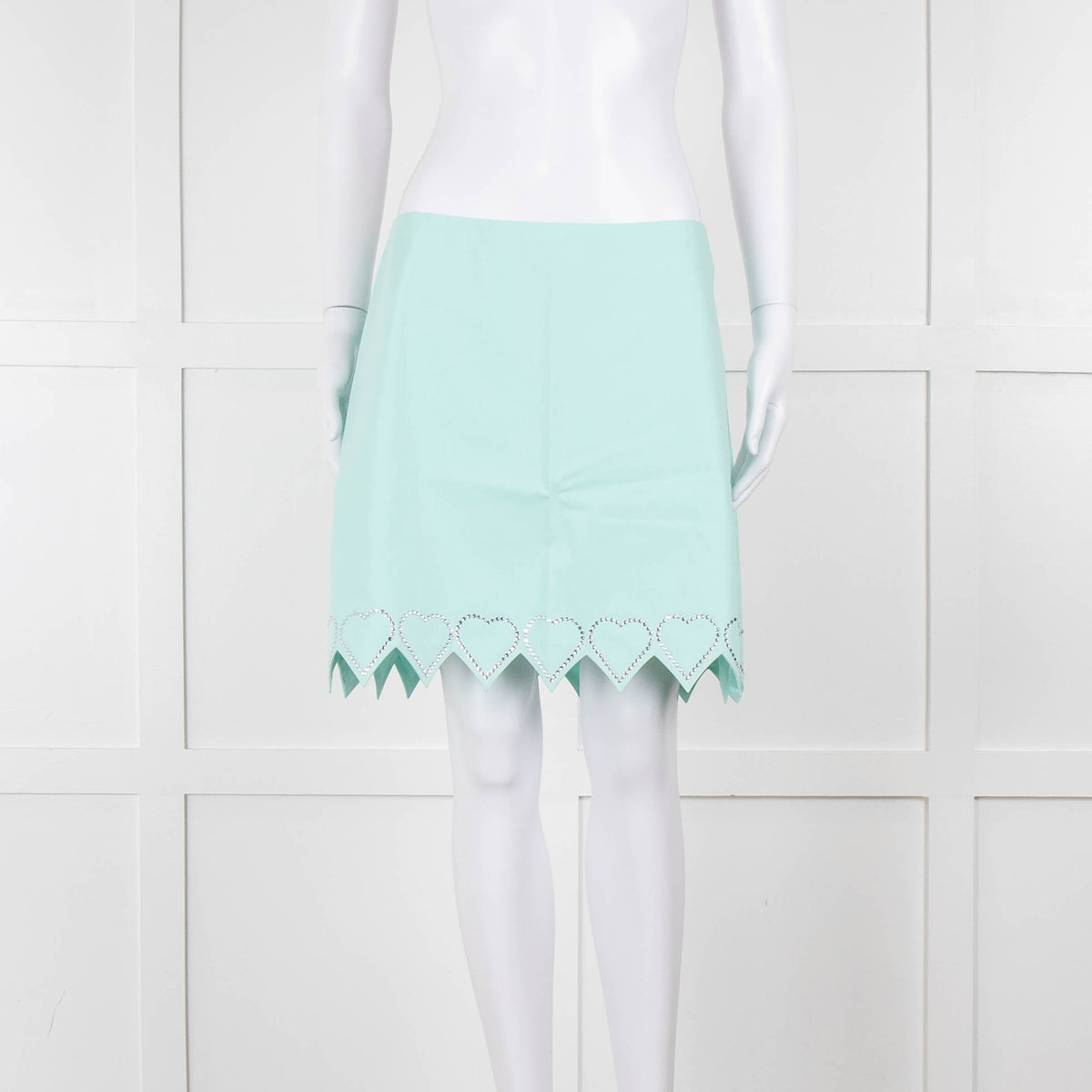 Mach & Mach Turquoise With Diamante Heart Trim Skirt and Shirt Co-ord