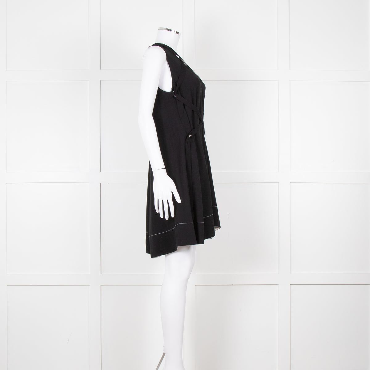 Proenza Schouler Black Sleeveless Harness Detail Mini Dress