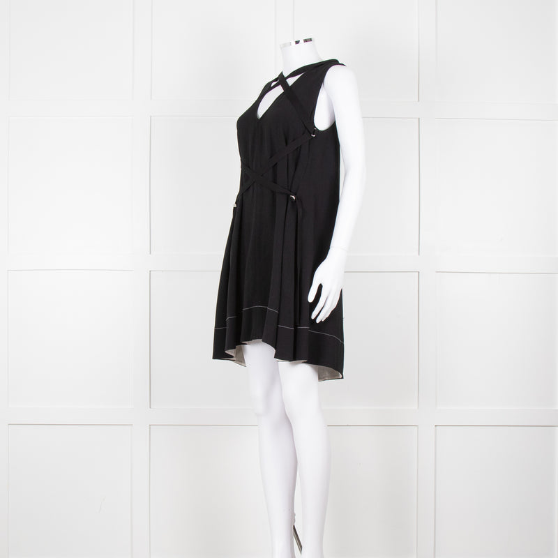Proenza Schouler Black Sleeveless Harness Detail Mini Dress